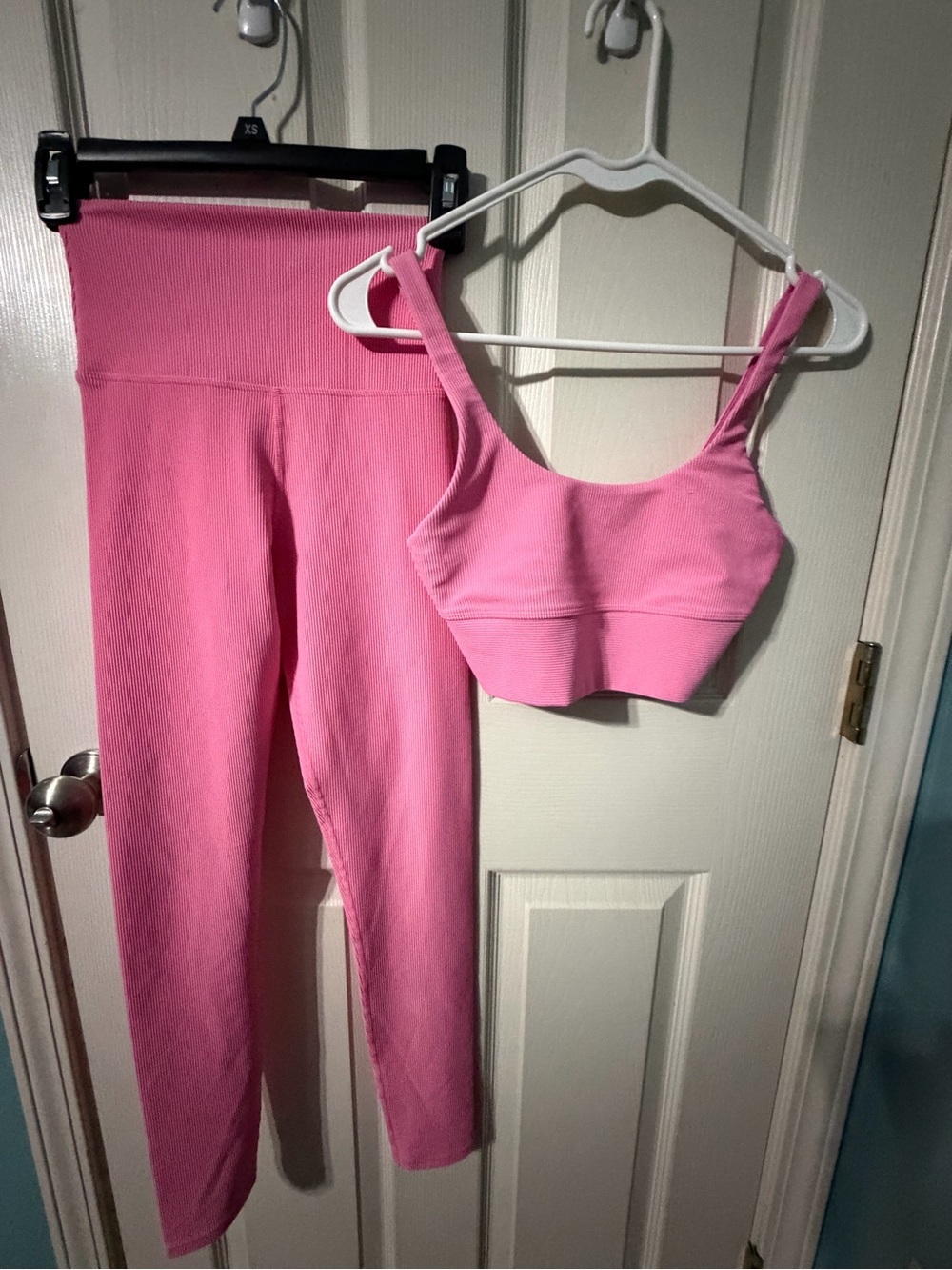 LoveShackFancy Women’s Pink Leggings and Sports Bra Set Like New Size XS